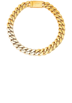 Saint Laurent Thick Curb Chain Necklace in Or Pale Or Laiton - Metallic Gold. Size L (also in M).