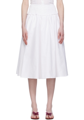 GUIZIO White Fontana Midi Skirt