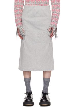 Ashley Williams Gray 3D Bow Midi Skirt