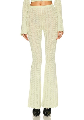 Alessandra Rich Lace Knit Flare Pants in Green - Green. Size 40 (also in 38).