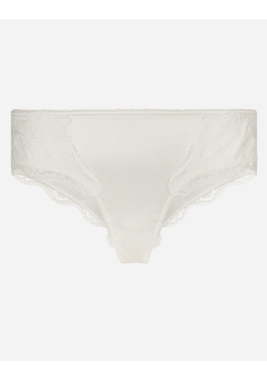 Dolce & Gabbana ショーツ サテン レース - Woman Underwear White Silk 1