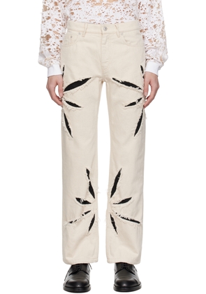 KUSIKOHC Off-White Origami Cut-Out Jeans