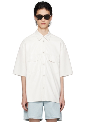 Nanushka White Mance Vegan Leather Shirt