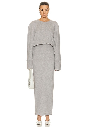 GRLFRND The Femme Sweatshirt Dress in Heather Grey - Grey. Size XS (also in S, XL, XXS).