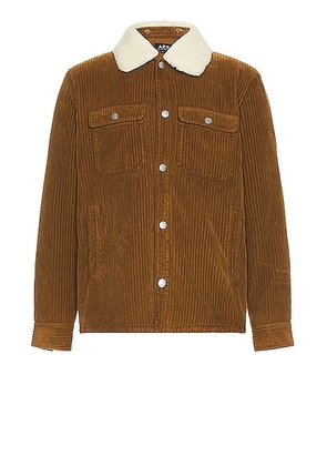 A.P.C. Trucker Jacket in Camel - Brown. Size S (also in M, XL/1X).
