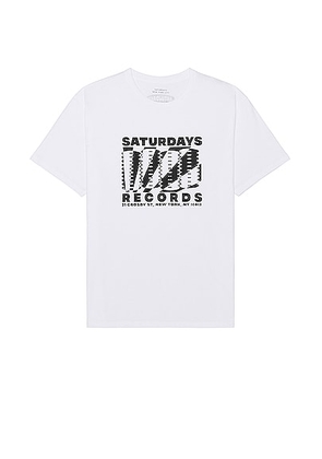 SATURDAYS NYC Records Tee in White - White. Size S (also in XL/1X).