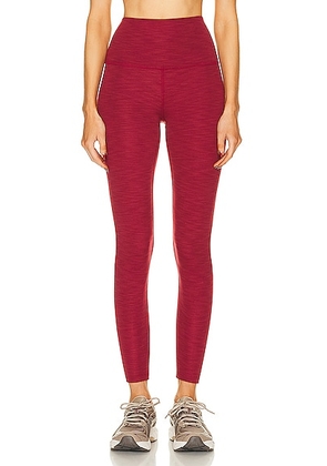 Beyond Yoga Heather Rib High Waisted Midi Legging in Rosewood Heather Rib - Rose. Size XS (also in M).
