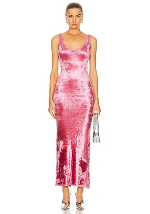 Lapointe High Shine Velvet Scoop Neck Tank Maxi Dress in Pink - Pink. Size XS (also in L).