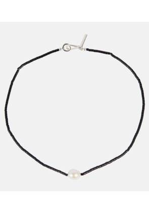 Sophie Buhai Mermaid sterling silver choker with agate and freshwater pearls