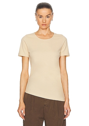 Lemaire Twisted Tee in Soft Sand - Beige. Size M (also in L, S, XS).