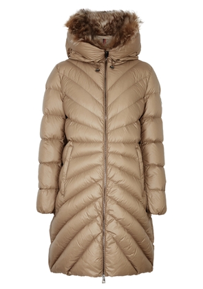 Moncler Chandre Shearling-trimmed Quilted Shell Coat - Beige - 1