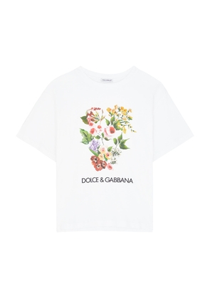 Dolce & Gabbana Kids Printed Cotton T-shirt (8-13 Years) - White - 08YR (8 Years)