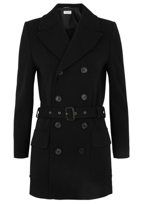 Saint Laurent Belted Wool-blend Jacket - Black - 34 (UK6 / XS)