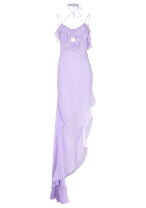 DE LA Vali Magdalena Asymmetric Chiffon Maxi Dress - Lilac - 10 (UK10 / S)