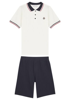 Moncler Kids Cotton Polo Shirt and Shorts set (8-10 Years) - White - 8A (8 Years)