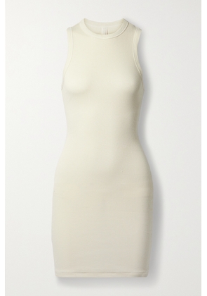 Skims - Ribbed Stretch-cotton Jersey Mini Dress - Bone - Cream - XXS,XS,S,M,L,XL,2XL
