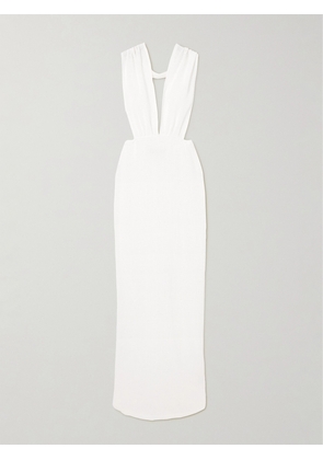 Ludovic de Saint Sernin - Linen-blend Gauze Halterneck Maxi Dress - White - x small,small,medium,large