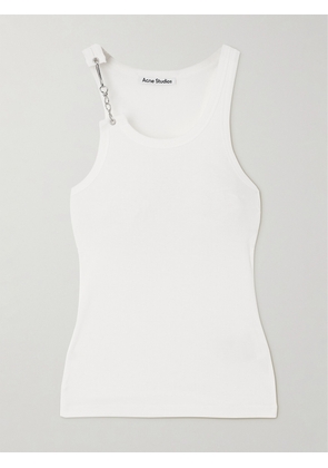 Acne Studios - Chain-embellished Ribbed Cotton Tank Top - White - xx small,x small,small,medium,large