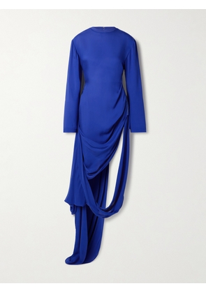Acne Studios - Asymmetric Draped Crepe De Chine Maxi Dress - Blue - EU 32,EU 34,EU 36,EU 38,EU 40,EU 42
