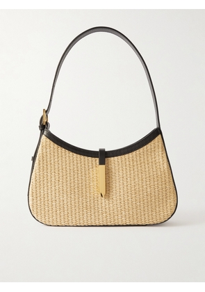 DeMellier - + Net Sustain Tokyo Leather-trimmed Raffia Shoulder Bag - Neutrals - One size
