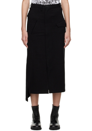 Y's Black Sundried Washer Maxi Skirt