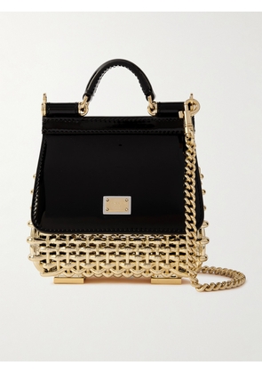 Dolce & Gabbana - Patent-leather And Gold-tone Shoulder Bag - Black - One size