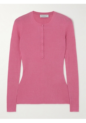 Gabriela Hearst - Julian Ribbed Cashmere And Silk-blend Sweater - Pink - x small,small,medium,large,x large