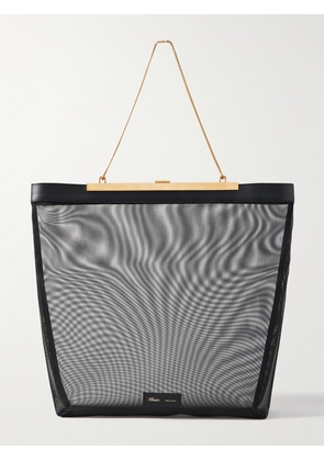 KHAITE - Augusta Chain And Leather-trimmed Mesh Tote - Black - One size