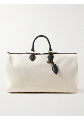 KHAITE - Pierre Leather-trimmed Canvas Weekend Bag - White - One size