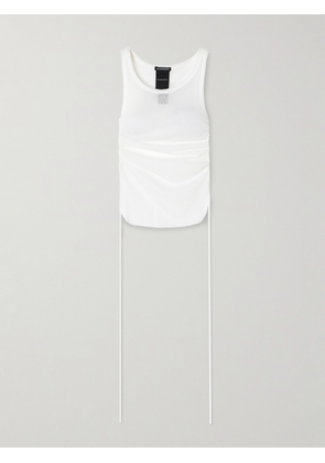 Ann Demeulemeester - Mara Ruched Ribbed Cotton-jersey Tank - White - x small,small,medium,large,x large