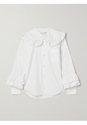 Comme des Garçons GIRL - Ruffled Cotton-poplin Shirt - White - x small,small,medium,large