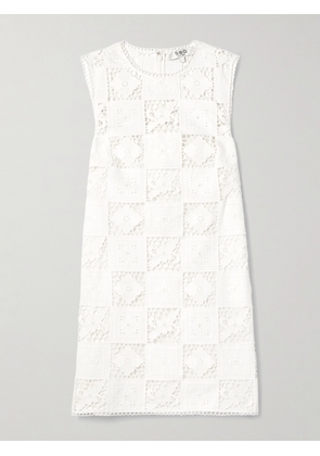 Sea - Melia Paneled Guipure Lace And Embroidered Cotton-voile Mini Dress - White - US0,US2,US4,US6,US8,US10,US12,US14,US16
