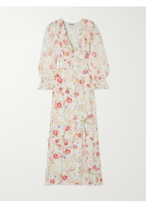 RIXO - Linnett Ruffled Floral-print Silk-chiffon Maxi Dress - Pink - UK 6,UK 8,UK 10,UK 12,UK 14,UK 16,UK 20