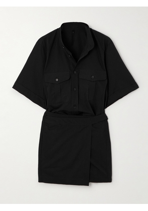 Petar Petrov - Belted Cotton And Silk-blend Poplin Mini Dress - Black - FR34,FR36,FR38