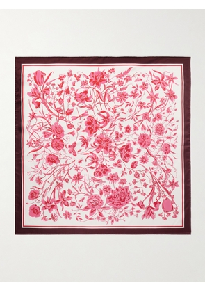 Gucci - Printed Silk-twill Scarf - Pink - One size