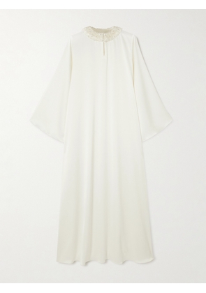 Shatha Essa - Embellished Cloqué Maxi Dress - White - S,M,L,XL
