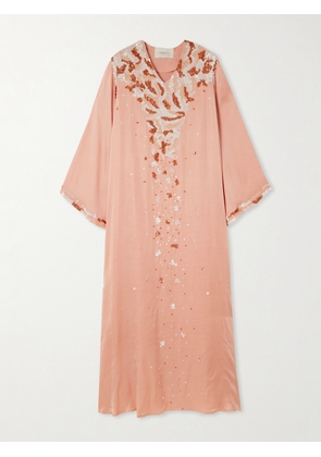 Shatha Essa - Sequin-embellished Satin Gown - Pink - S,M,L,XL