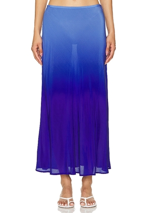 RIXO Kelly Skirt in Blue. Size M, S, XL, XS.