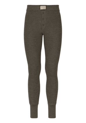 Dolce & Gabbana logo-plaque ribbed-knit trousers - Grey