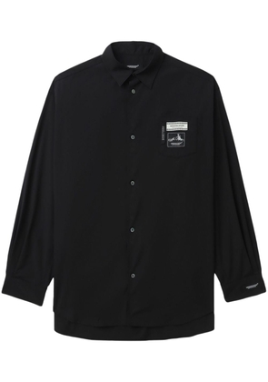 Undercover logo-patch cotton-blend shirt - Black