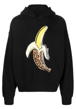 Palm Angels banana-print cotton hoodie - Black