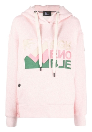Moncler Grenoble Mountain logo-embroidered cotton hoodie - Pink