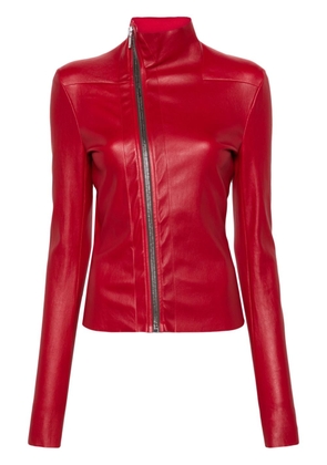 Rick Owens Gary high-neck leather jacket - Red