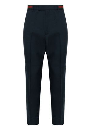Gucci Web-detail straight-leg trousers - Blue