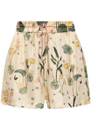 MUNTHE Uniga floral-print shorts - Neutrals