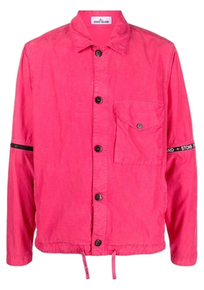 Stone Island logo-band shirt-jacket - Pink