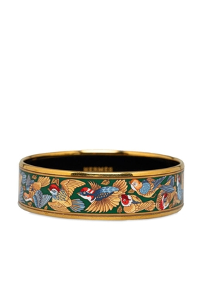 Hermès Pre-Owned bird-print wide bangle - Gold