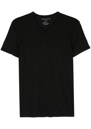 Majestic Filatures V-neck linen T-shirt - Black