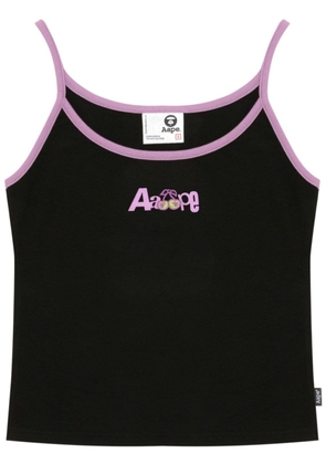 AAPE BY *A BATHING APE® contrasting-trim fine-ribbed tank top - Black