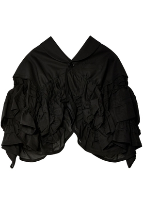 Comme des Garçons TAO ruffle cotton-linen blend jacket - Black